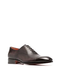 dunkelbraune Leder Oxford Schuhe von Santoni