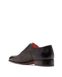 dunkelbraune Leder Oxford Schuhe von Santoni