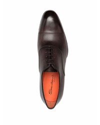 dunkelbraune Leder Oxford Schuhe von Santoni