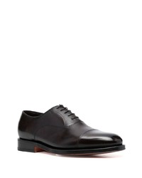 dunkelbraune Leder Oxford Schuhe von Santoni