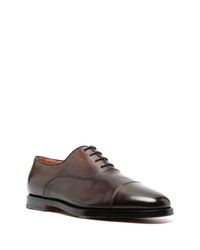 dunkelbraune Leder Oxford Schuhe von Santoni