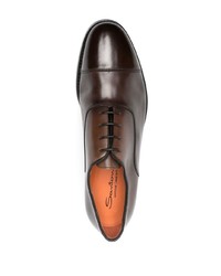 dunkelbraune Leder Oxford Schuhe von Santoni