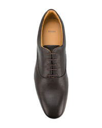 dunkelbraune Leder Oxford Schuhe von BOSS HUGO BOSS