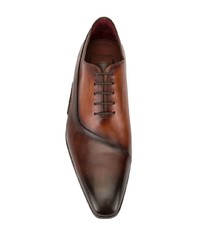 dunkelbraune Leder Oxford Schuhe von Magnanni