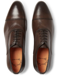 dunkelbraune Leder Oxford Schuhe von Santoni