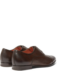 dunkelbraune Leder Oxford Schuhe von Santoni