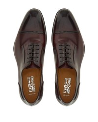 dunkelbraune Leder Oxford Schuhe von Ferragamo