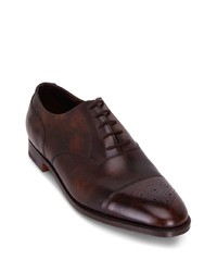 dunkelbraune Leder Oxford Schuhe von John Lobb