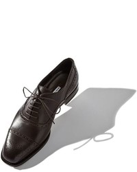 dunkelbraune Leder Oxford Schuhe von Manolo Blahnik