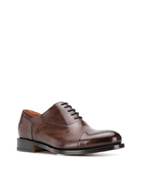 dunkelbraune Leder Oxford Schuhe von Santoni