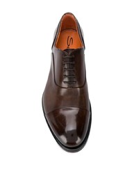 dunkelbraune Leder Oxford Schuhe von Santoni