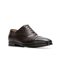 dunkelbraune Leder Oxford Schuhe von Santoni