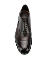 dunkelbraune Leder Oxford Schuhe von Henderson Baracco