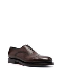 dunkelbraune Leder Oxford Schuhe von Santoni