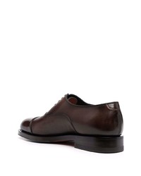 dunkelbraune Leder Oxford Schuhe von Santoni