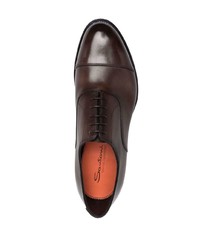 dunkelbraune Leder Oxford Schuhe von Santoni