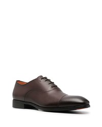 dunkelbraune Leder Oxford Schuhe von Santoni