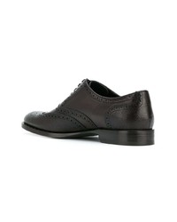 dunkelbraune Leder Oxford Schuhe von Dolce & Gabbana