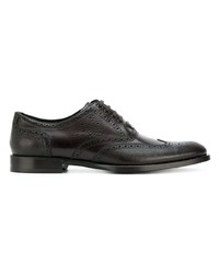 dunkelbraune Leder Oxford Schuhe von Dolce & Gabbana