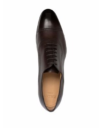 dunkelbraune Leder Oxford Schuhe von Bally