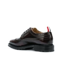dunkelbraune Leder Oxford Schuhe von Thom Browne