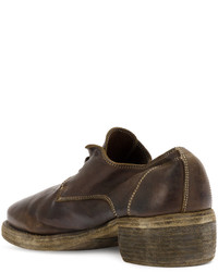 dunkelbraune Leder Oxford Schuhe von Guidi