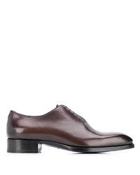 dunkelbraune Leder Oxford Schuhe von Tom Ford