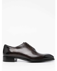dunkelbraune Leder Oxford Schuhe von Tom Ford