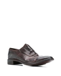 dunkelbraune Leder Oxford Schuhe von Premiata