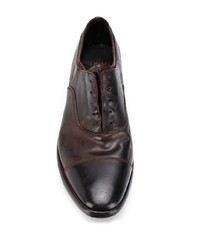 dunkelbraune Leder Oxford Schuhe von Premiata