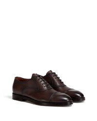 dunkelbraune Leder Oxford Schuhe von Zegna