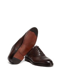 dunkelbraune Leder Oxford Schuhe von Zegna