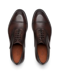 dunkelbraune Leder Oxford Schuhe von Zegna