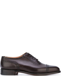 dunkelbraune Leder Oxford Schuhe von Tricker's