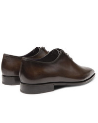 dunkelbraune Leder Oxford Schuhe von Berluti