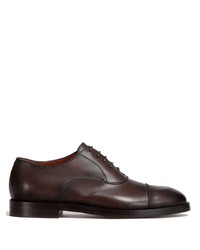 dunkelbraune Leder Oxford Schuhe von Zegna