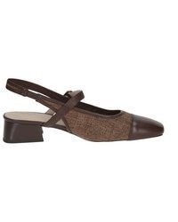 dunkelbraune Leder Pumps von Caprice