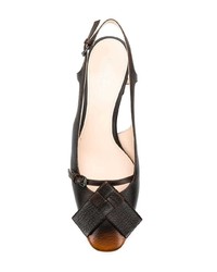 dunkelbraune Leder Pumps von Bottega Veneta