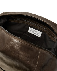 dunkelbraune Leder Reisetasche von Maison Margiela