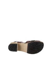 dunkelbraune Leder Sandaletten von Softclox