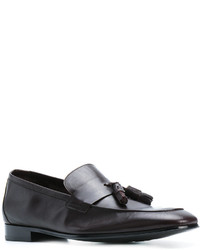 dunkelbraune Leder Slipper mit Quasten von Paul Smith