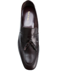 dunkelbraune Leder Slipper mit Quasten von Paul Smith