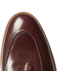 dunkelbraune Leder Slipper mit Quasten von Paul Smith