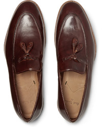 dunkelbraune Leder Slipper mit Quasten von Paul Smith