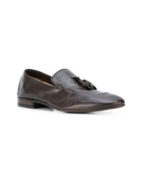 dunkelbraune Leder Slipper mit Quasten von Henderson Baracco