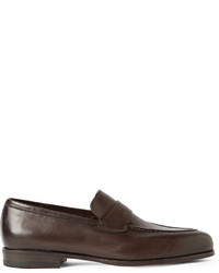 dunkelbraune Leder Slipper von Santoni