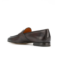 dunkelbraune Leder Slipper von Santoni