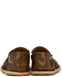 dunkelbraune Leder Slipper von Dries Van Noten