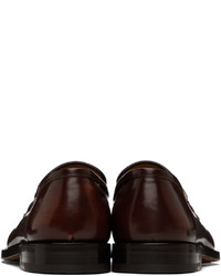 dunkelbraune Leder Slipper von Ferragamo