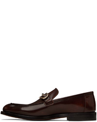 dunkelbraune Leder Slipper von Ferragamo